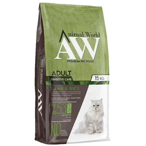 Animal World Cat Kuzulu Pirinçli Yetişkin Kedi Maması 15 kg